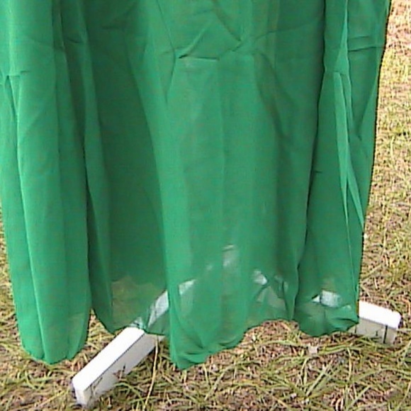 Green Sleeveless Summer Chiffon Casual Maxi Dress - Picture 5 of 8